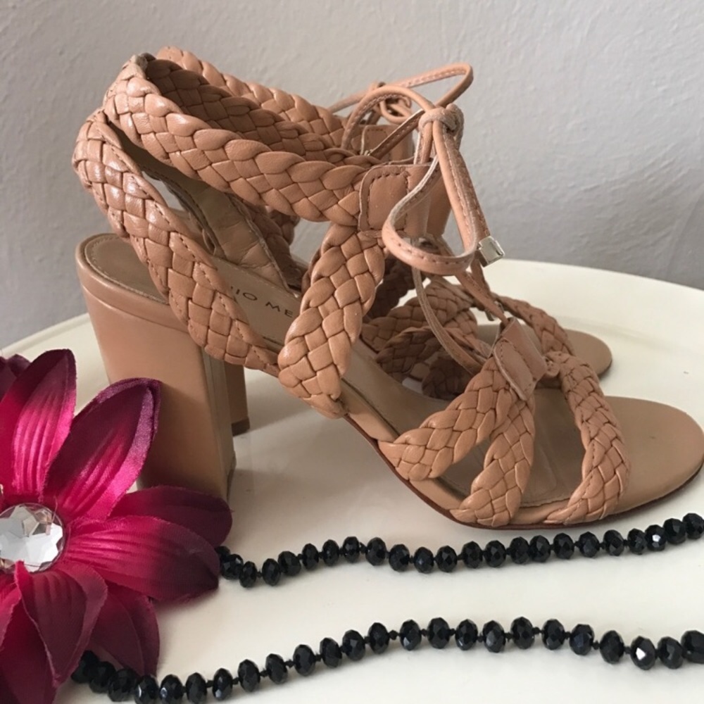 Antonio Melani Braided Leather Heeled Sandals